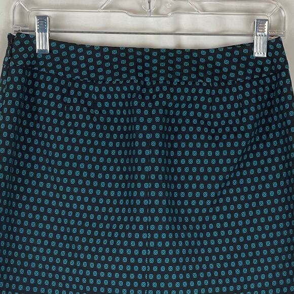 LOFT Black & Teal Career OfficeCore Academia Pleated Skirt NWOT Size 2P - Picture 5 of 12